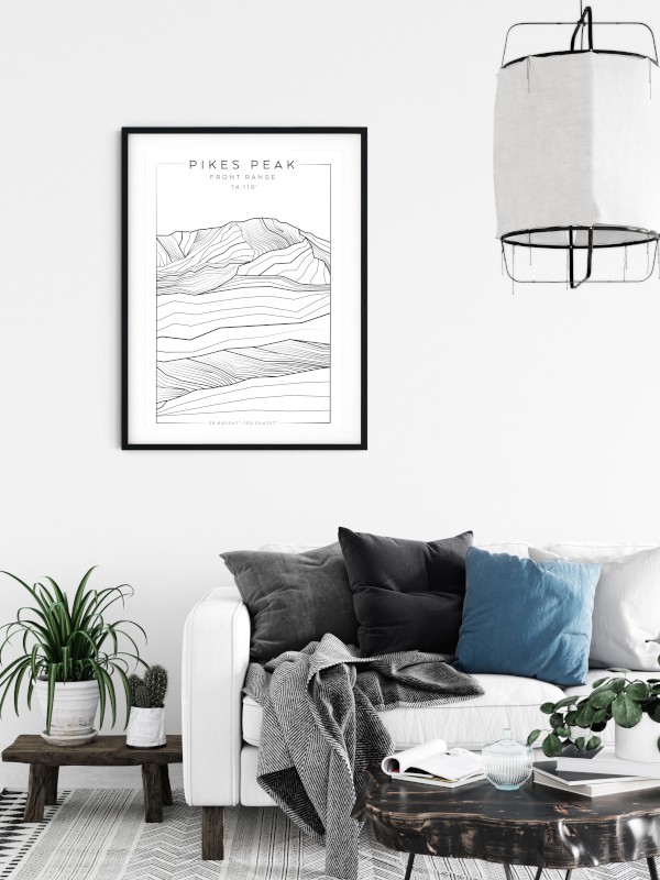 Frame & Poster mock up in living room.  Scandinavian interior.