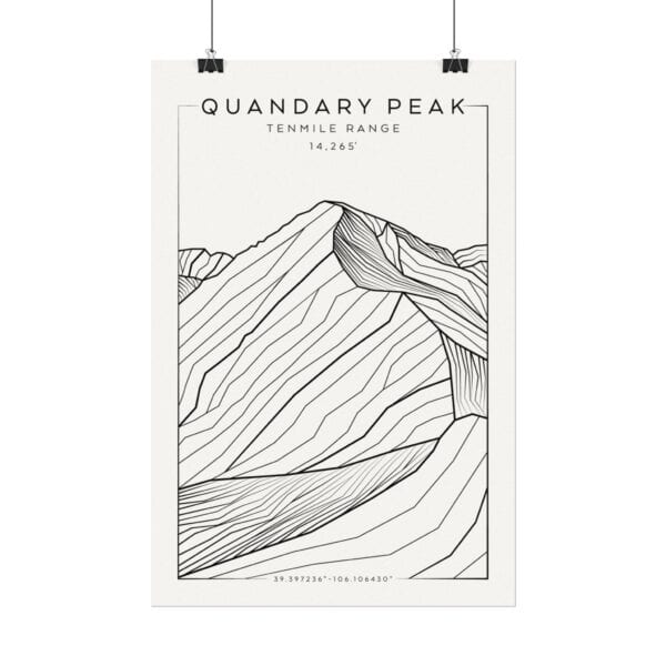 Colorado 14ers: QUANDARY PEAK: Textured Watercolor Matte Posters - Image 6