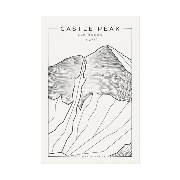 Colorado 14ers: CASTLE PEAK: Textured Watercolor Matte Posters - Image 5
