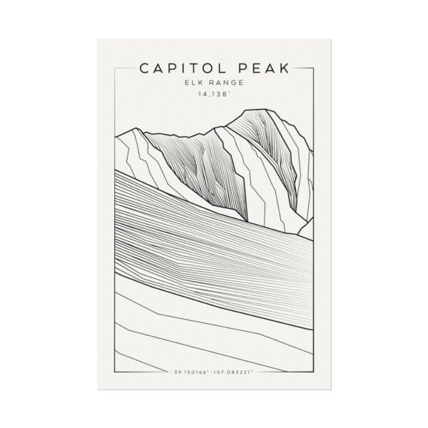 Colorado 14ers: CAPITOL PEAK: Textured Watercolor Matte Posters - Image 5