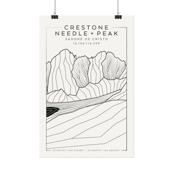Colorado 14ers: CRESTONE NEEDLE + CRESTONE PEAK: Textured Watercolor Matte Posters - Image 6