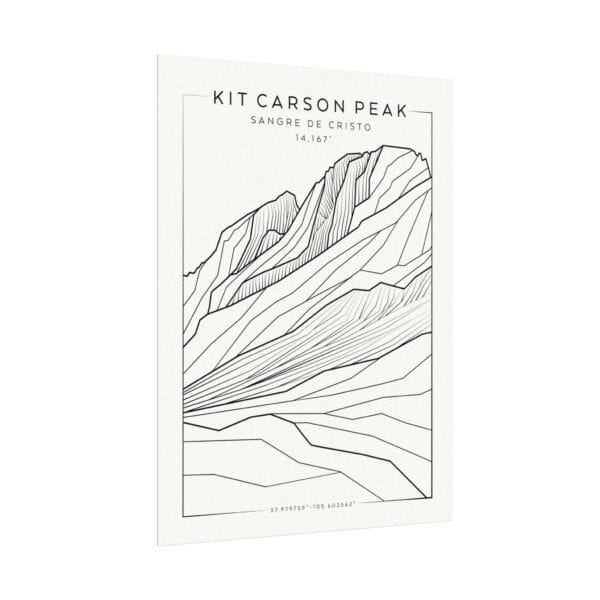 Colorado 14ers: KIT CARSON PEAK: Textured Watercolor Matte Posters - Image 3