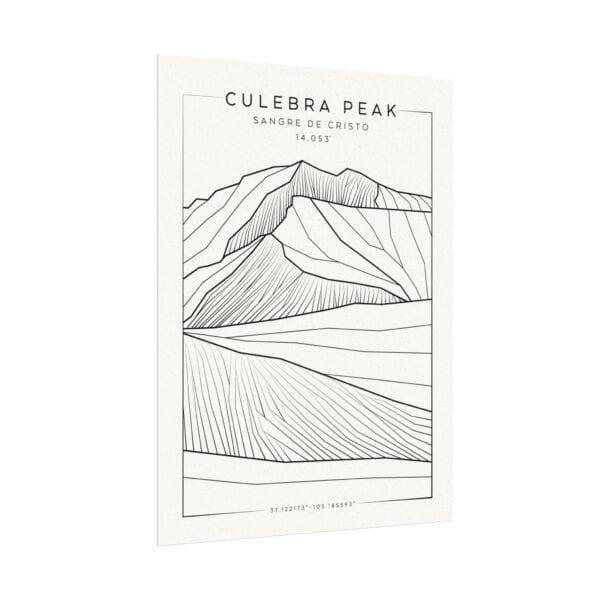 Colorado 14ers: CULEBRA PEAK: Textured Watercolor Matte Posters - Image 3