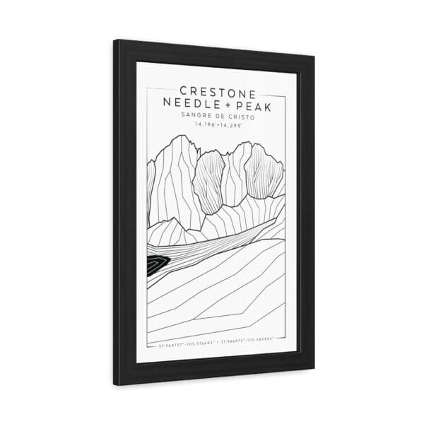 Colorado 14ers: CRESTONE NEEDLE + CRESTONE PEAK: Framed Poster - Image 2