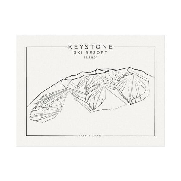 Colorado Ski Mountains: KEYSTONE: Textured Watercolor Matte Posters