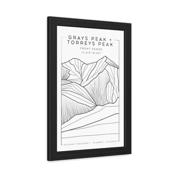 Colorado 14ers: GRAYS PEAK + TORREYS PEAK: Framed Poster - Image 2