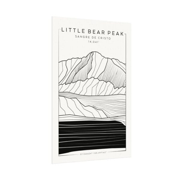 Colorado 14ers: LITTLE BEAR PEAK: Textured Watercolor Matte Posters - Image 7
