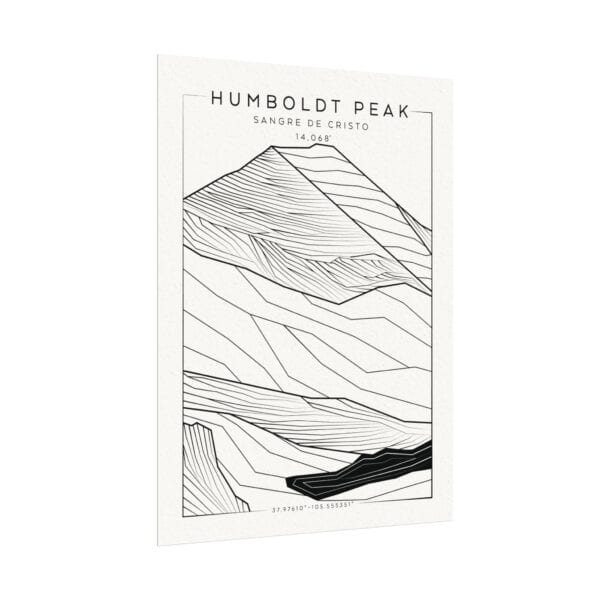 Colorado 14ers: HUMBOLDT PEAK: Textured Watercolor Matte Posters - Image 3