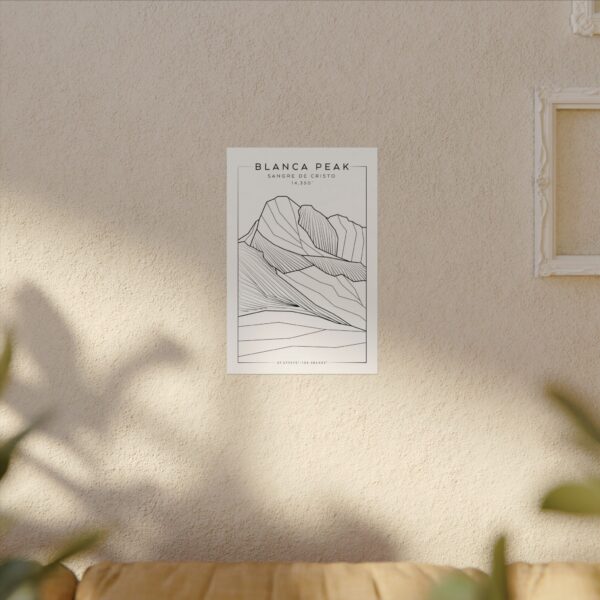 Colorado 14ers: BLANCA PEAK: Textured Watercolor Matte Posters - Image 8
