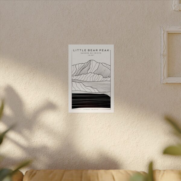 Colorado 14ers: LITTLE BEAR PEAK: Textured Watercolor Matte Posters - Image 8