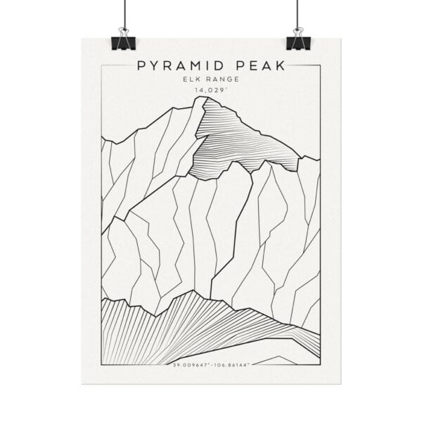 Colorado 14ers: PYRAMID PEAK: Textured Watercolor Matte Posters - Image 2