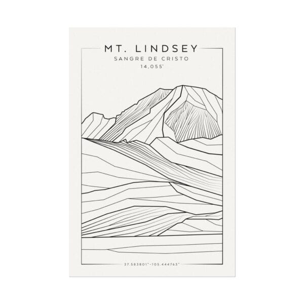 Colorado 14ers: MT. LINDSEY: Textured Watercolor Matte Posters - Image 5