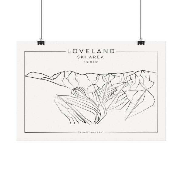 Colorado Ski Mountains: LOVELAND: Textured Watercolor Matte Posters - Image 5