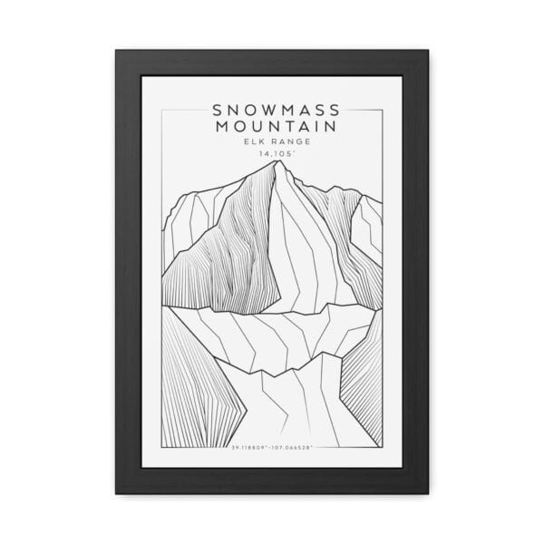 Colorado 14ers: SNOWMASS MOUNTAIN: Framed Poster