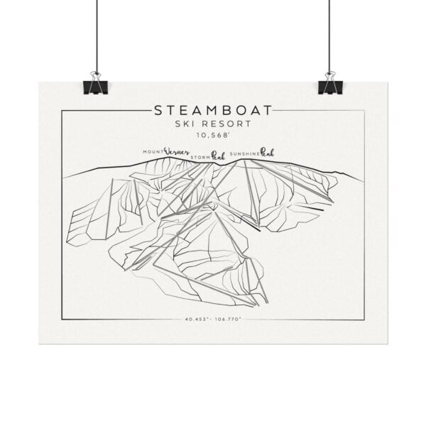 Colorado Ski Mountains: STEAMBOAT: Textured Watercolor Matte Posters - Image 2
