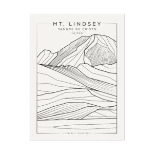 Colorado 14ers: MT. LINDSEY: Textured Watercolor Matte Posters