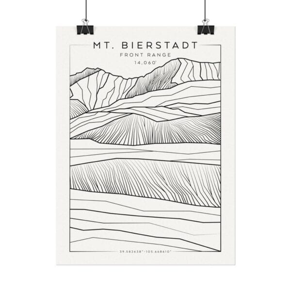 Colorado 14ers: MT. BIERSTADT: Textured Watercolor Matte Posters - Image 2