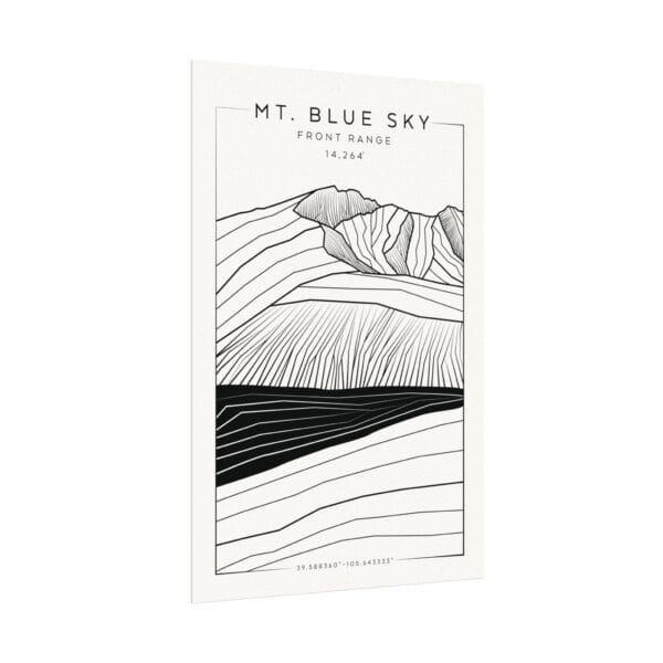 Colorado 14ers: MT. BLUE SKY: Textured Watercolor Matte Posters - Image 7