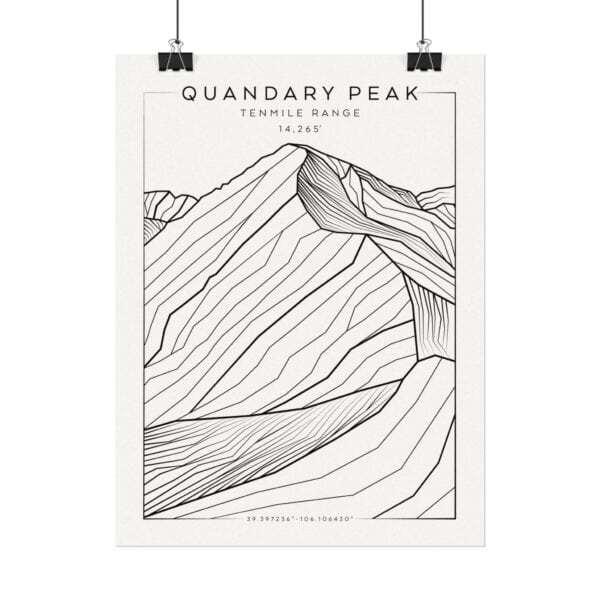 Colorado 14ers: QUANDARY PEAK: Textured Watercolor Matte Posters - Image 2