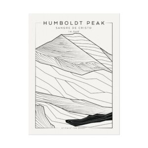 Colorado 14ers: HUMBOLDT PEAK: Textured Watercolor Matte Posters