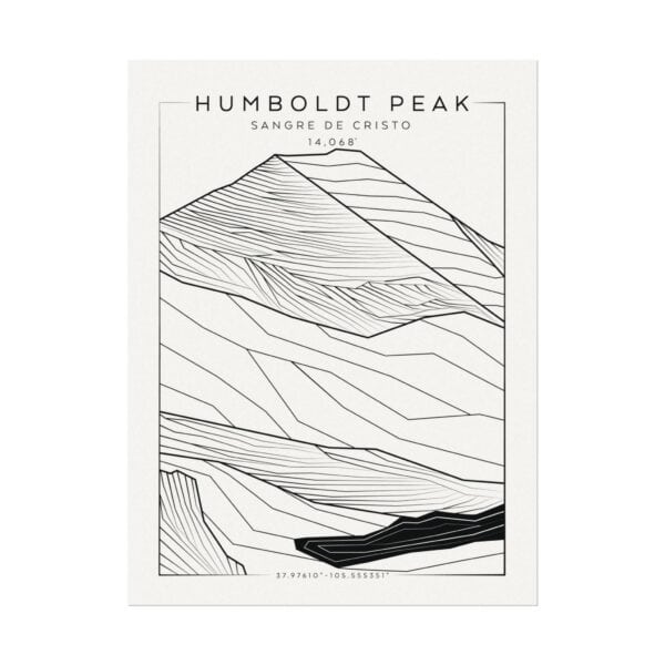 Colorado 14ers: HUMBOLDT PEAK: Textured Watercolor Matte Posters