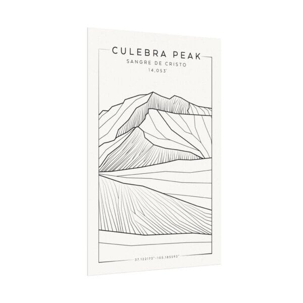Colorado 14ers: CULEBRA PEAK: Textured Watercolor Matte Posters - Image 7