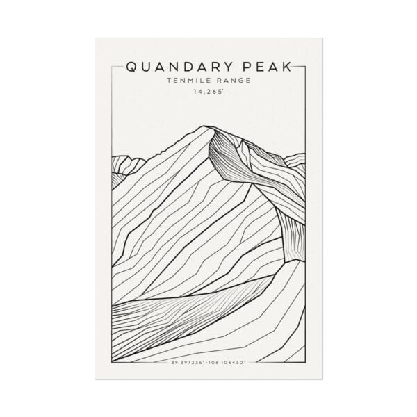 Colorado 14ers: QUANDARY PEAK: Textured Watercolor Matte Posters - Image 5