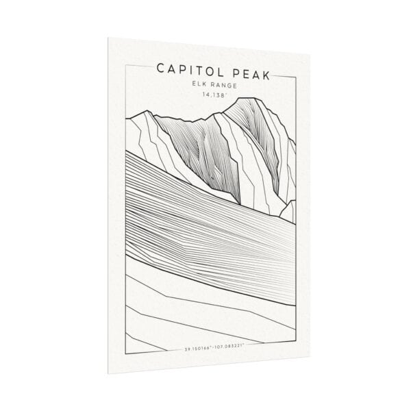 Colorado 14ers: CAPITOL PEAK: Textured Watercolor Matte Posters - Image 3