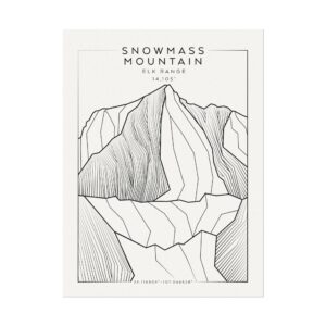Colorado 14ers: SNOWMASS MOUNTAIN: Textured Watercolor Matte Posters
