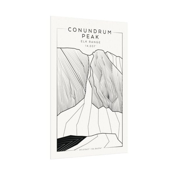 Colorado 14ers: CONUNDRUM PEAK: Textured Watercolor Matte Posters - Image 7