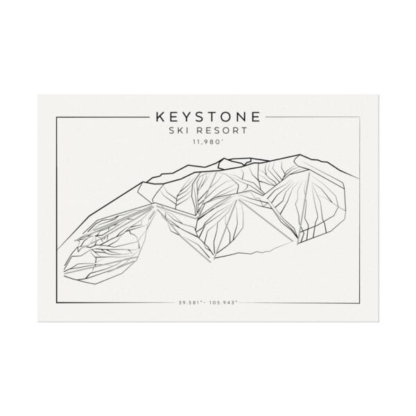 Colorado Ski Mountains: KEYSTONE: Textured Watercolor Matte Posters - Image 4