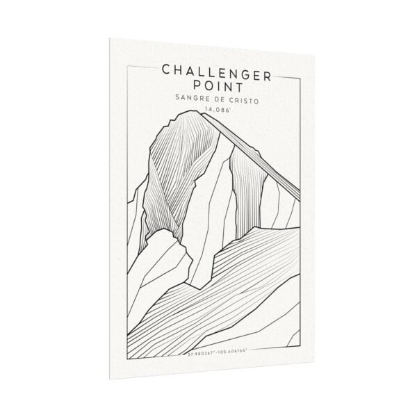 Colorado 14ers: CHALLENGER POINT: Textured Watercolor Matte Posters - Image 3