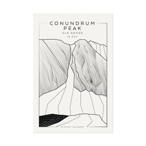 Colorado 14ers: CONUNDRUM PEAK: Textured Watercolor Matte Posters - Image 5