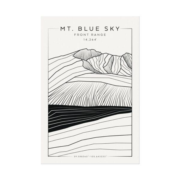 Colorado 14ers: MT. BLUE SKY: Textured Watercolor Matte Posters - Image 5