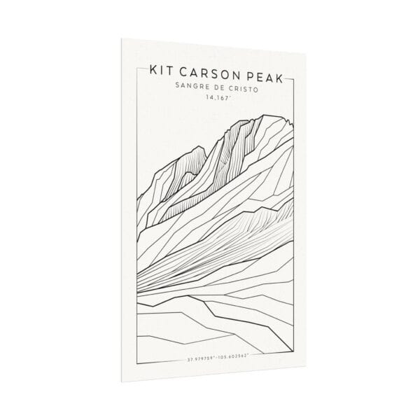 Colorado 14ers: KIT CARSON PEAK: Textured Watercolor Matte Posters - Image 7