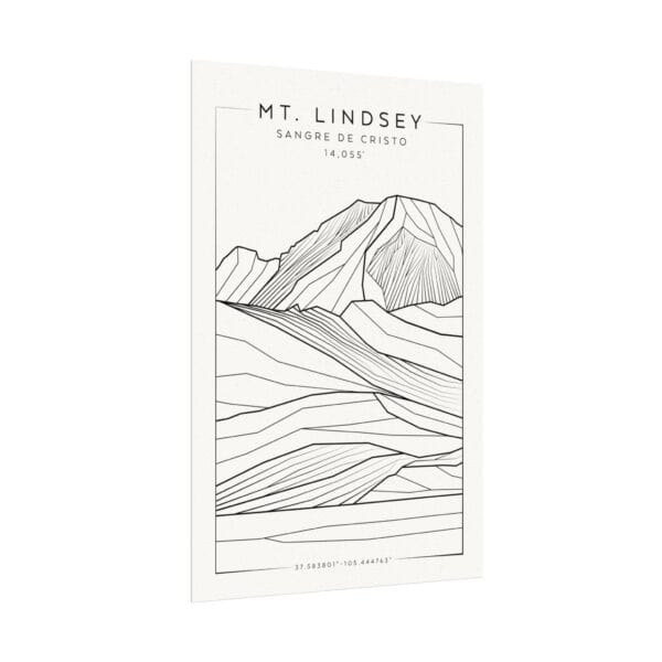 Colorado 14ers: MT. LINDSEY: Textured Watercolor Matte Posters - Image 7