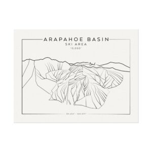 Colorado Ski Mountains: ARAPAHOE BASIN: Textured Watercolor Matte Posters