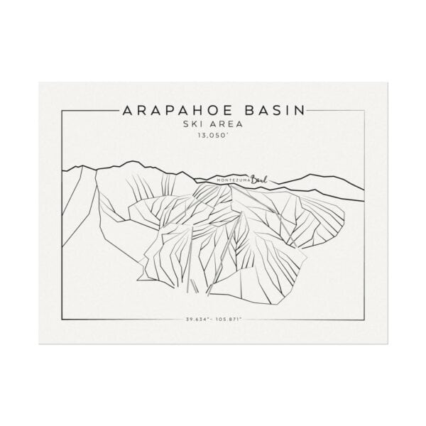 Colorado Ski Mountains: ARAPAHOE BASIN: Textured Watercolor Matte Posters