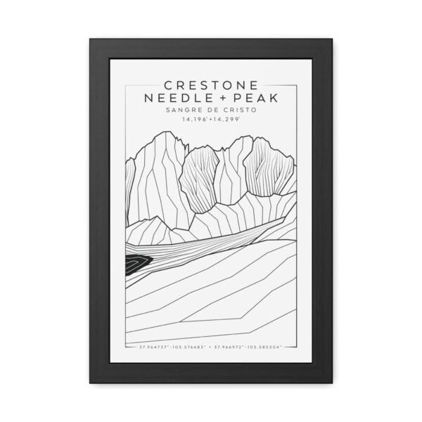 Colorado 14ers: CRESTONE NEEDLE + CRESTONE PEAK: Framed Poster