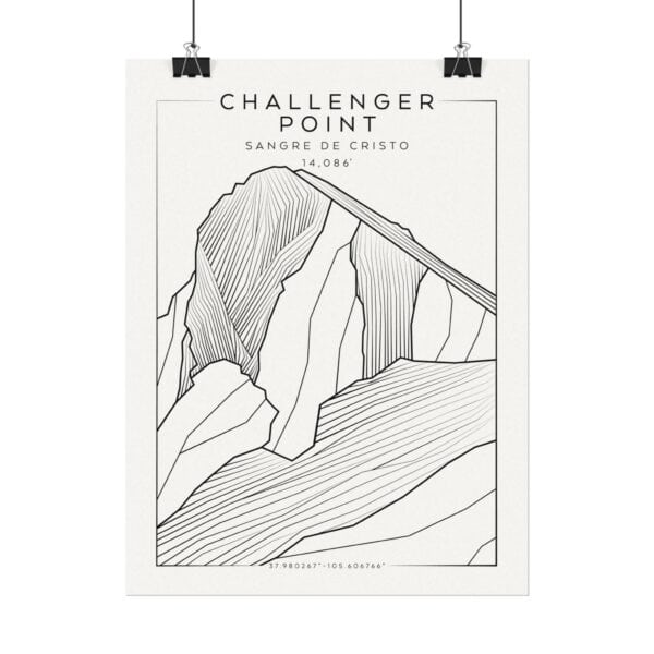 Colorado 14ers: CHALLENGER POINT: Textured Watercolor Matte Posters - Image 2