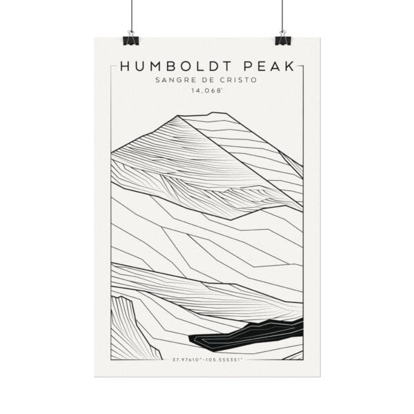 Colorado 14ers: HUMBOLDT PEAK: Textured Watercolor Matte Posters - Image 6