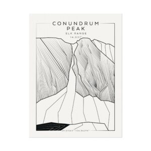 Colorado 14ers: CONUNDRUM PEAK: Textured Watercolor Matte Posters