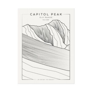 Colorado 14ers: CAPITOL PEAK: Textured Watercolor Matte Posters