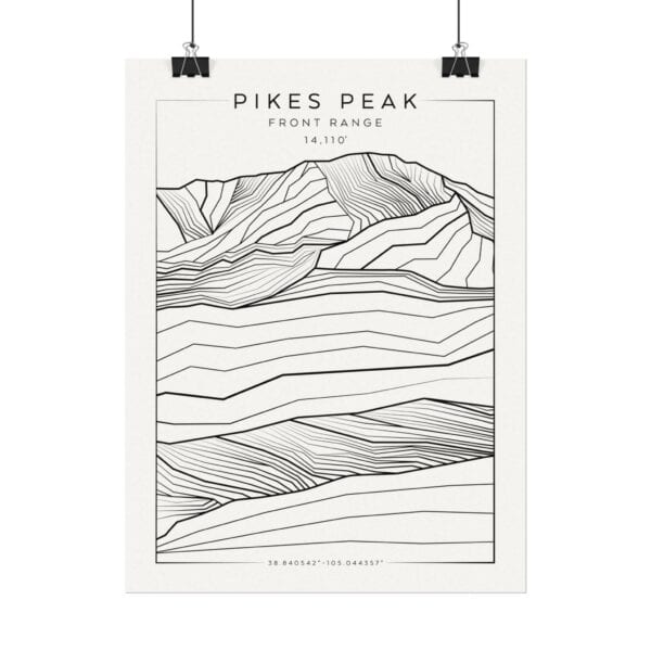 Colorado 14ers: PIKES PEAK: Textured Watercolor Matte Posters - Image 2