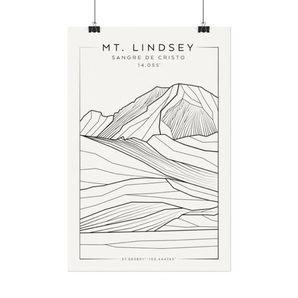 Colorado 14ers: MT. LINDSEY: Textured Watercolor Matte Posters - Image 6