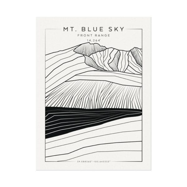 Colorado 14ers: MT. BLUE SKY: Textured Watercolor Matte Posters