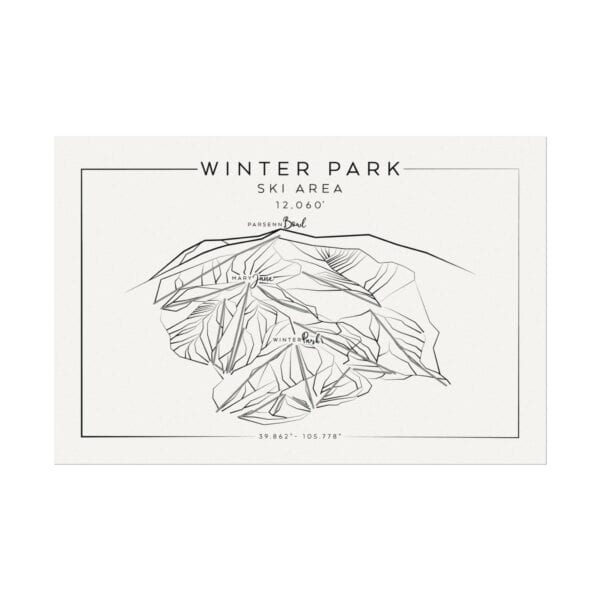 Colorado Ski Mountains: WINTER PARK: Textured Watercolor Matte Posters - Image 4