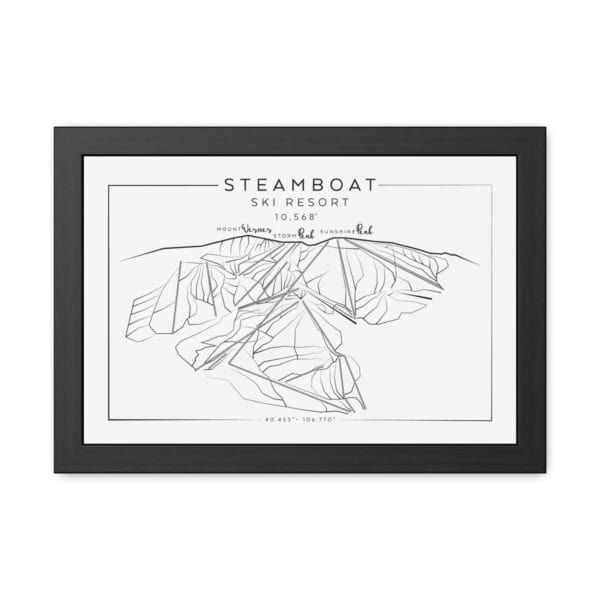 Colorado Ski Mountains: STEAMBOAT: Framed Poster