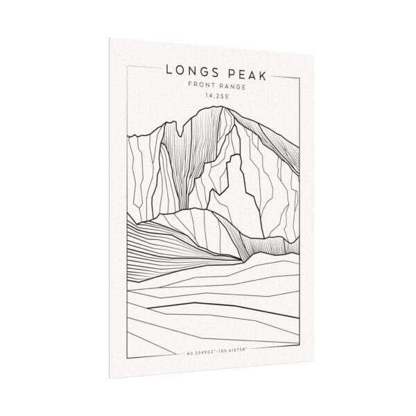 Colorado 14ers: LONGS PEAK: Textured Watercolor Matte Posters - Image 3