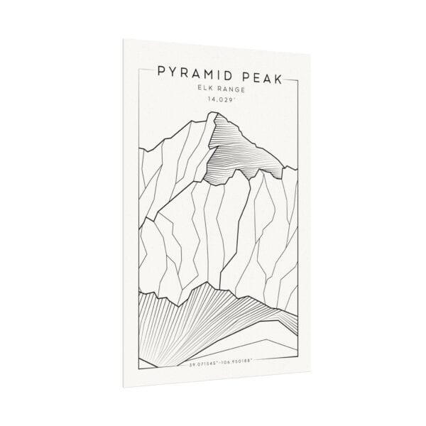 Colorado 14ers: PYRAMID PEAK: Textured Watercolor Matte Posters - Image 7